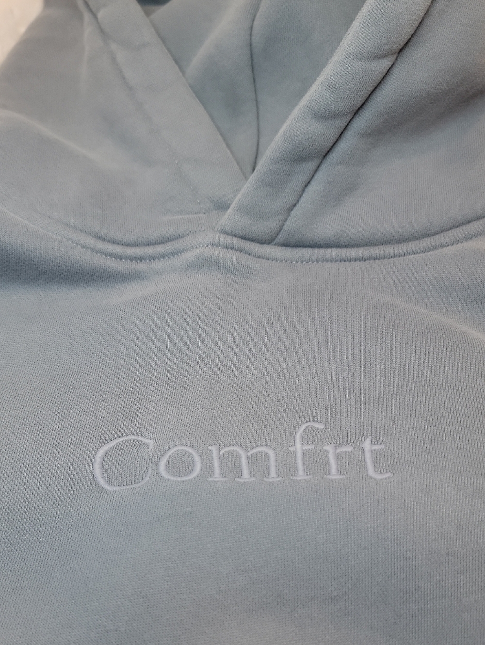 Kids Comfrt Embroidered Pullover Hoodie - Dusty Blue/Gray. Small